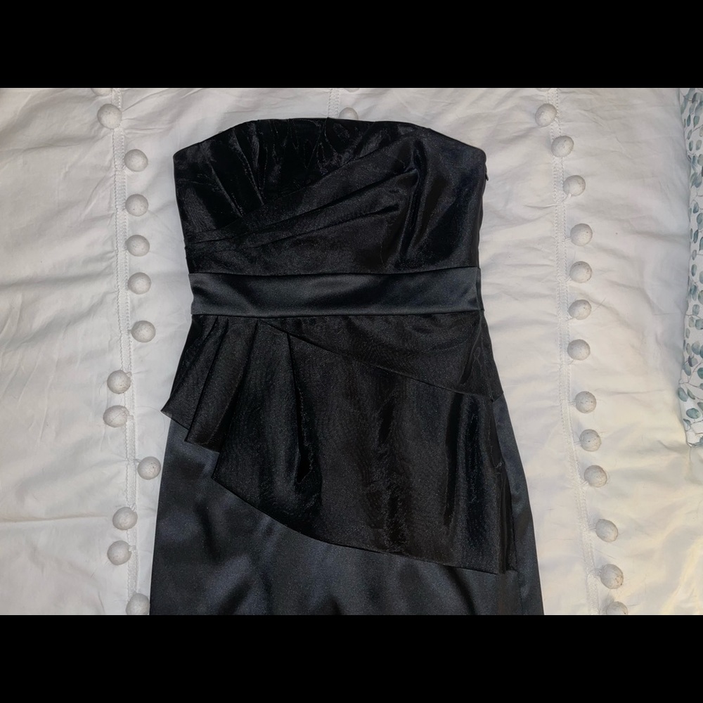 Black Satin Dress - Picture 2 of 6